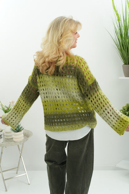 Pullover in Khaki-Grün mit wunderschönem Farbverlauf