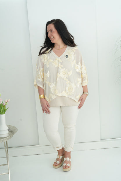 Bluse in Champagner (42-46)