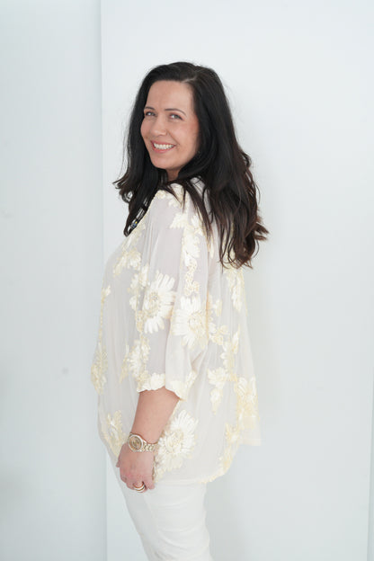 Bluse in Champagner (42-46)