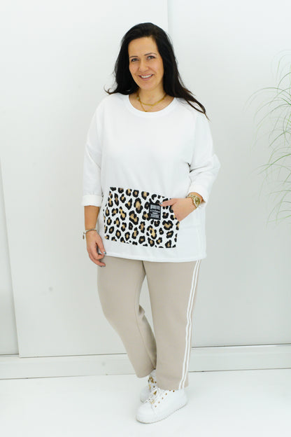 Sweatshirt in Weiß (42-44+)