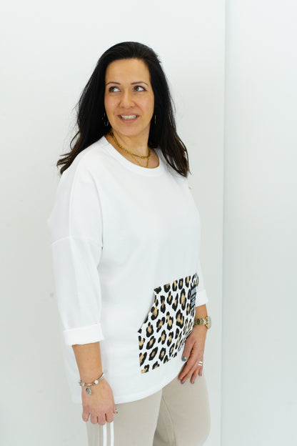 Sweatshirt in Weiß (42-44+)