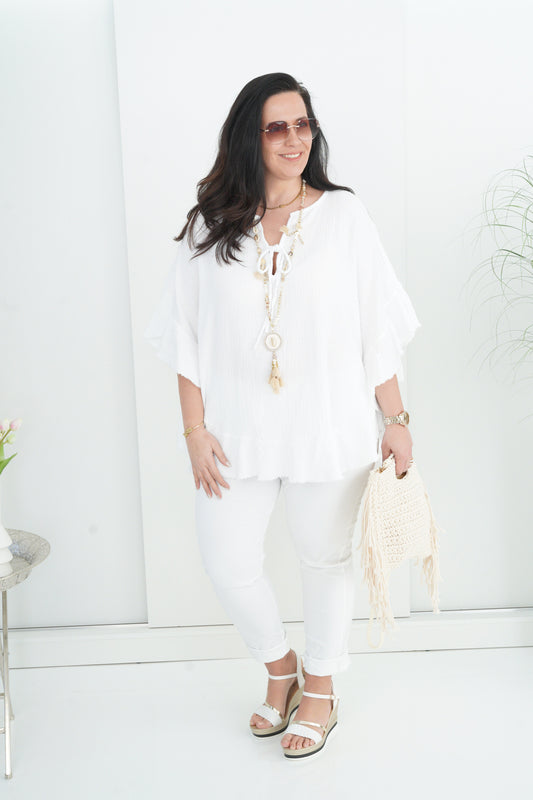 Tunika in Weiß (38-46) Oversize