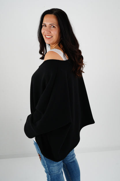 Sweatshirt in Schwarz (40-46+)