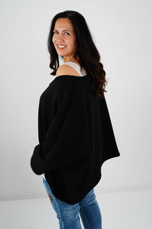 Sweatshirt in Schwarz (40-46+)