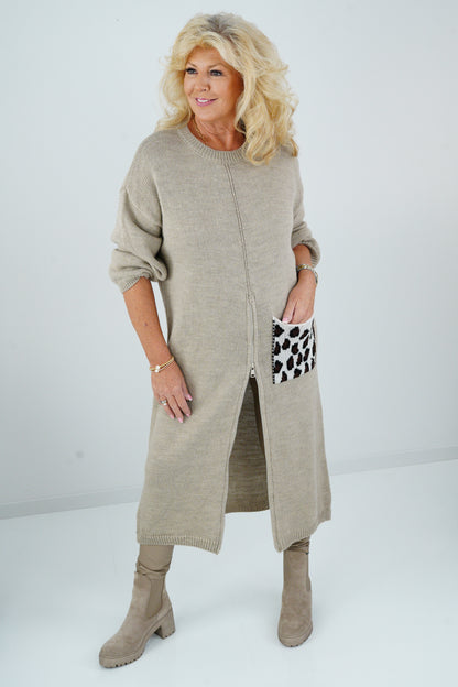 Long Pullover in Beige (38-42)