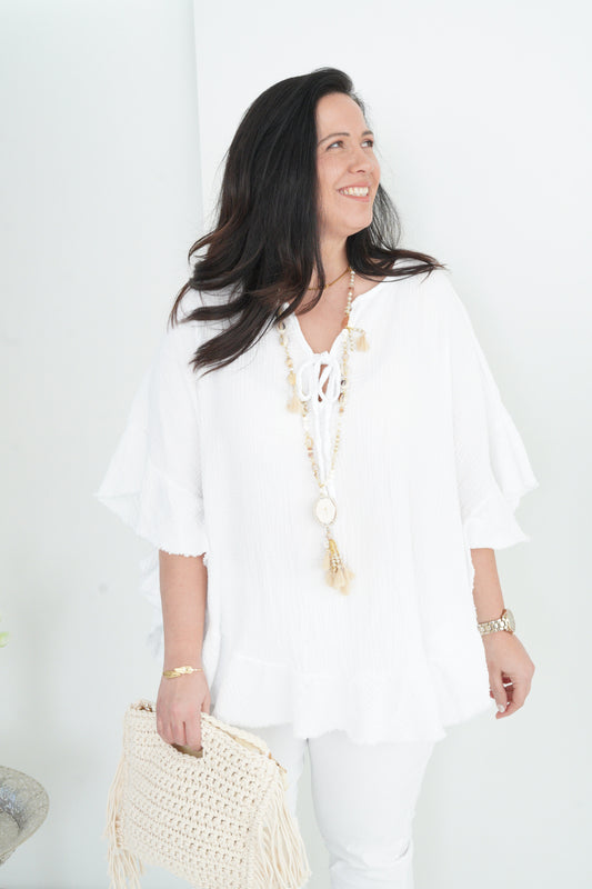 Tunika in Weiß (38-46) Oversize