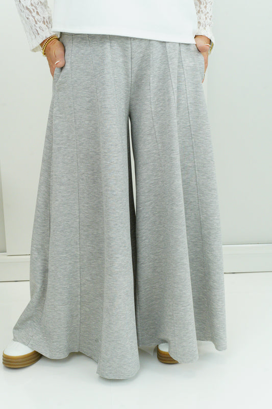 Palazzo Hose in Hellgrau meliert (38-42+)