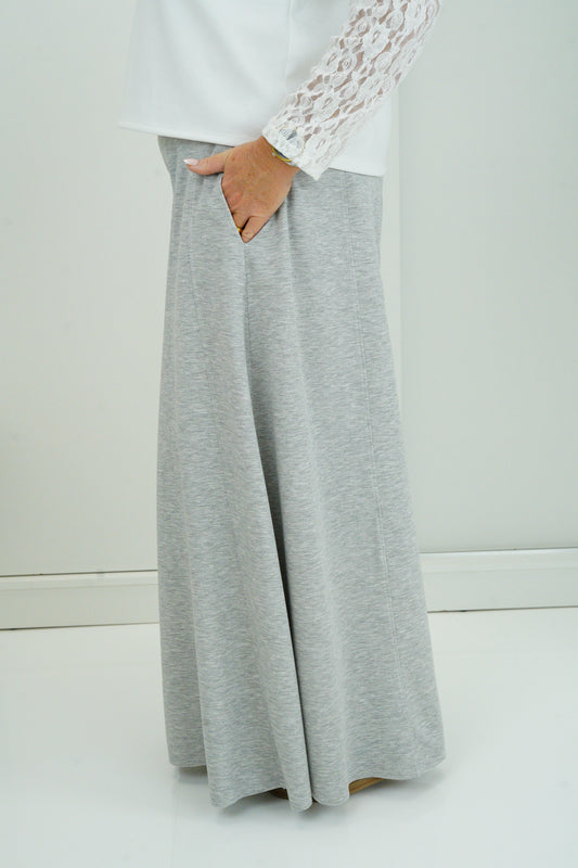 Palazzo Hose in Hellgrau meliert (38-42+)