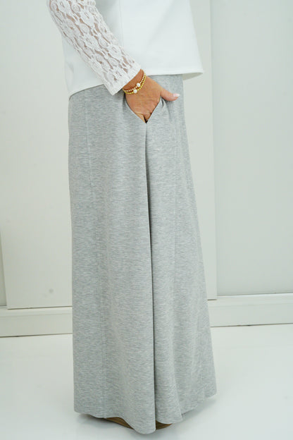 Palazzo Hose in Hellgrau meliert (38-42+)