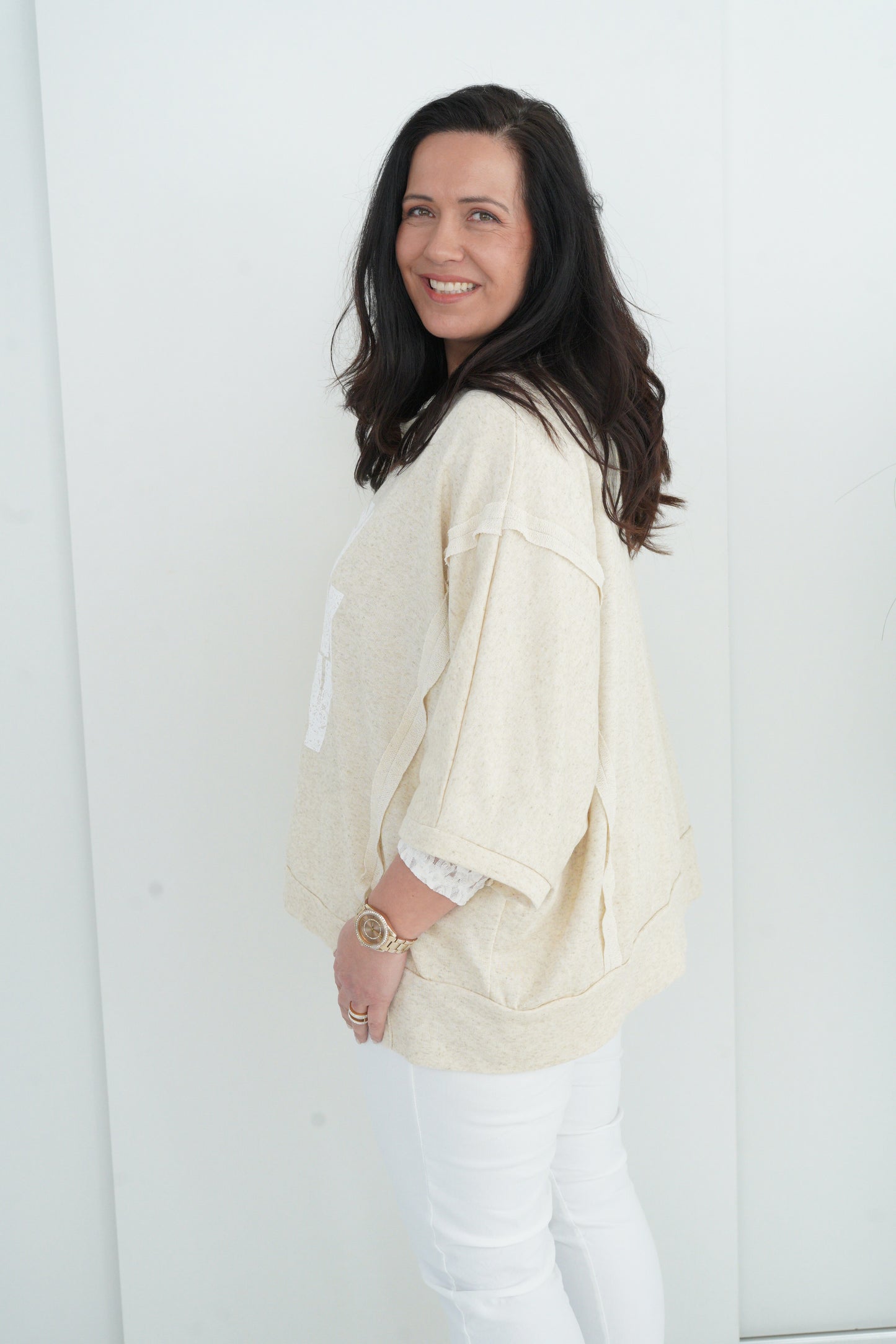Sweatshirt in Beige (40-46)