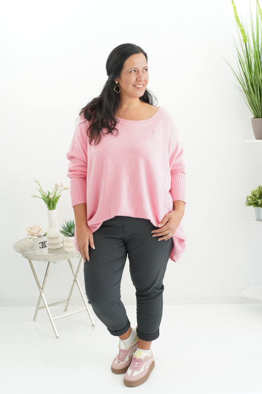 Lässiger Oversize-Pullover in Rosa (38-48)
