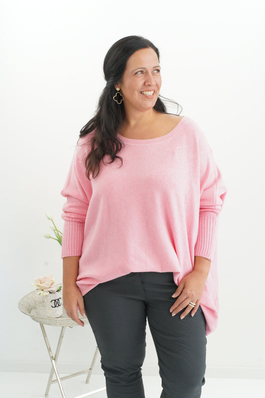 Lässiger Oversize-Pullover in Rosa (38-48)
