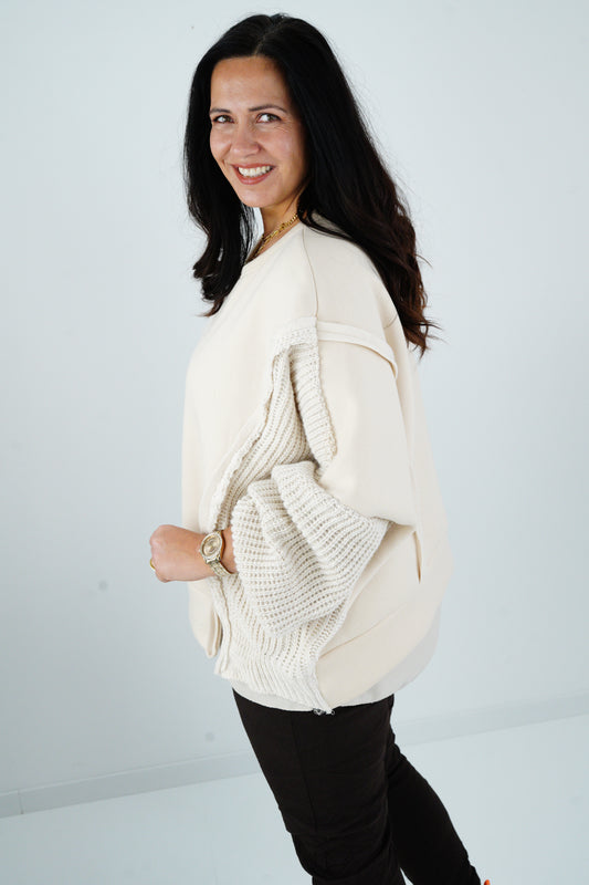 Sweatshirt in Beige (40-46-Oversize)