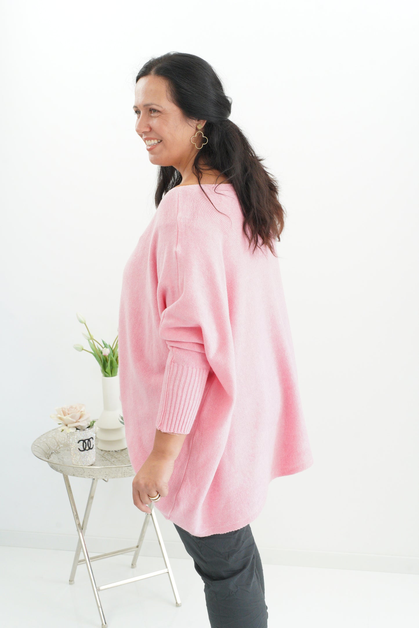 Lässiger Oversize-Pullover in Rosa (38-48)
