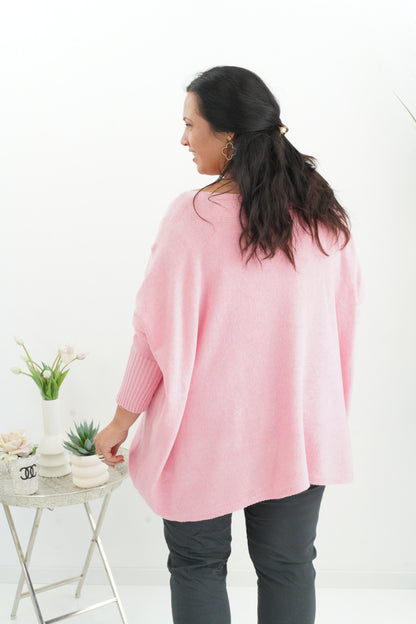 Lässiger Oversize-Pullover in Rosa (38-48)