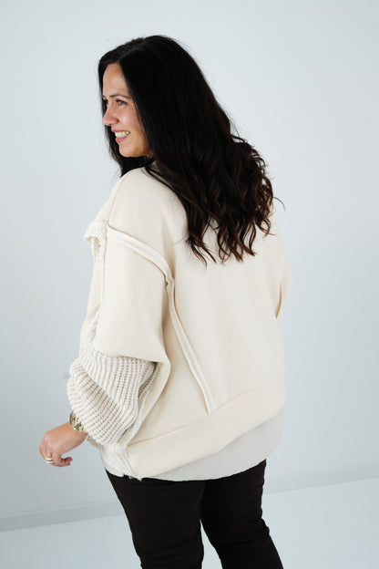 Sweatshirt in Beige (40-46-Oversize)