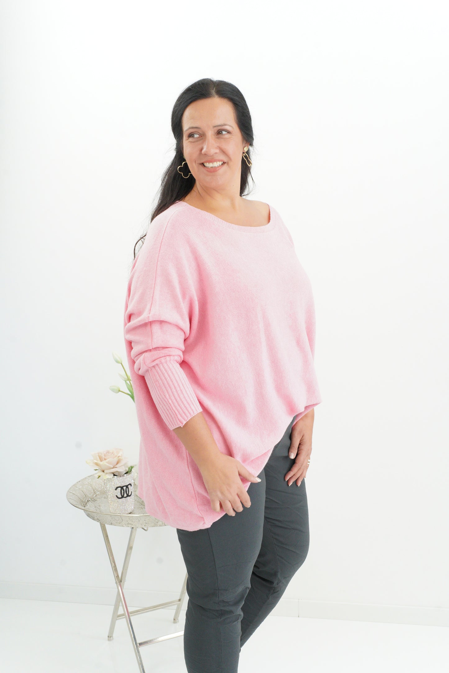 Lässiger Oversize-Pullover in Rosa (38-48)