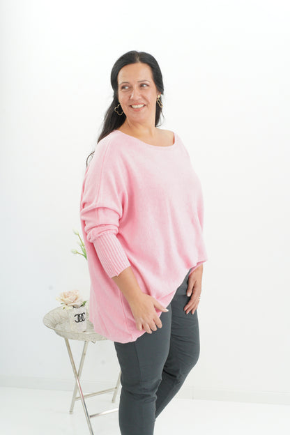 Lässiger Oversize-Pullover in Rosa (38-48)