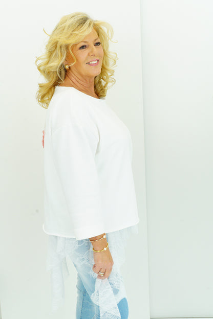 Sweatshirt in Weiß (38-42+)