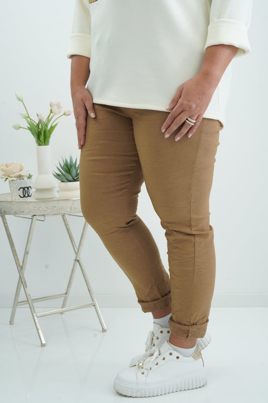 Lässige Joggpant in Camel (42-46+)