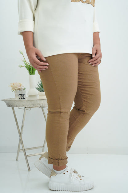Lässige Joggpant in Camel (42-46+)