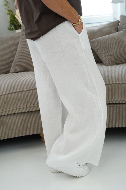 Leinen Hose in Weiß (38-42+)
