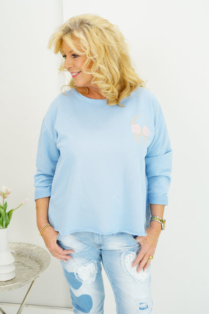 Sweatshirt in Hellblau (38-42+)
