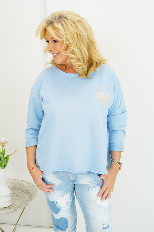 Sweatshirt in Hellblau (38-42+)