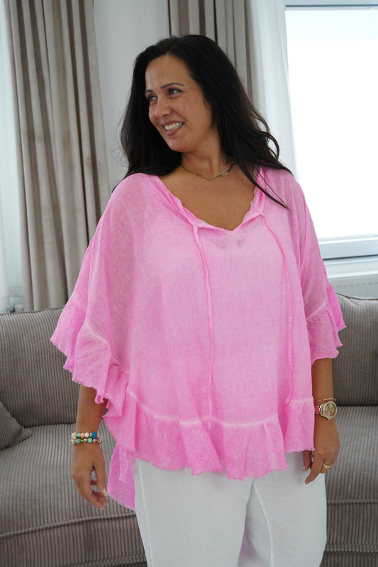 Bluse in neonpink (Onesize)