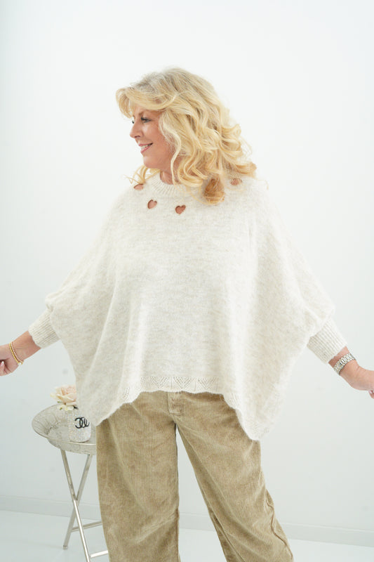 Lässiger Oversize-Pullover in Beige (38-46)