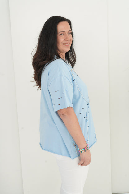 T-Shirt in Hellblau (42-46)