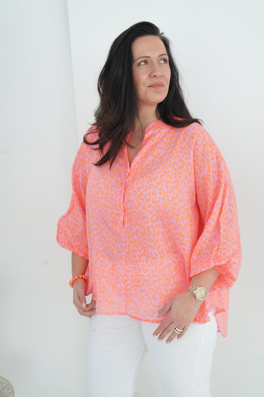 Bluse in Neonorange (42-46)