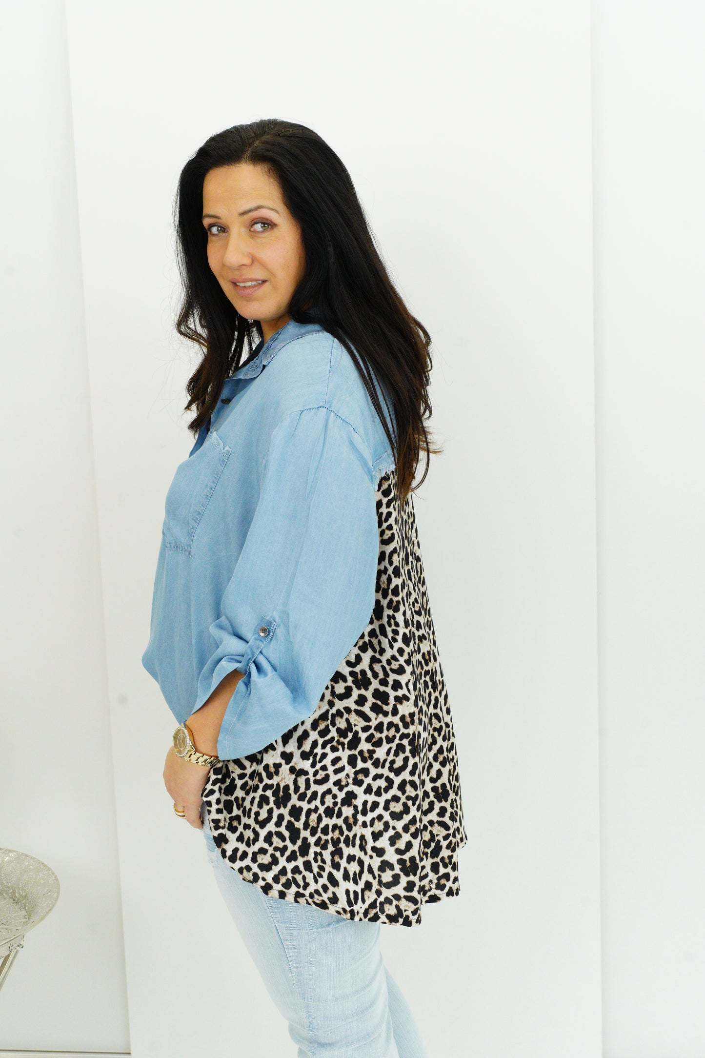 Bluse in Jeans-Leo (42-46)