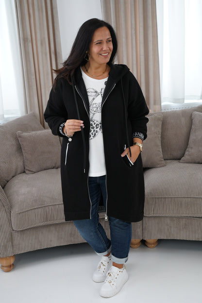 Sweatshirt-Jacke in Schwarz (40-44)