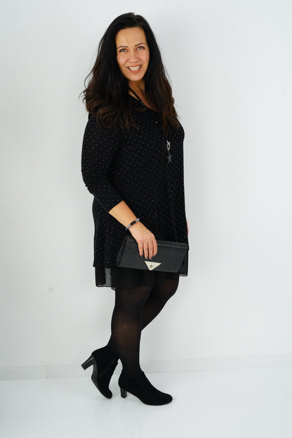 Kleid in Schwarz mit Strass (38-42+)