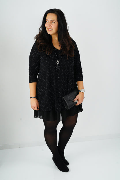 Kleid in Schwarz mit Strass (38-42+)