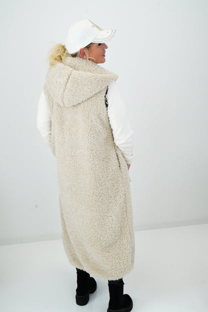 Plüsch Weste in Beige (40-44)