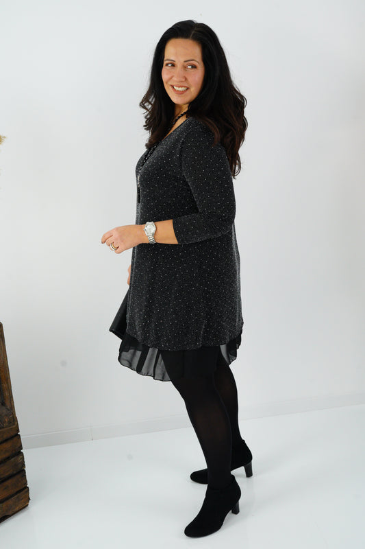 Kleid in Schwarz mit Glitzer (38-42+)