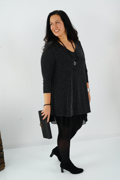 Kleid in Schwarz mit Glitzer (38-42+)