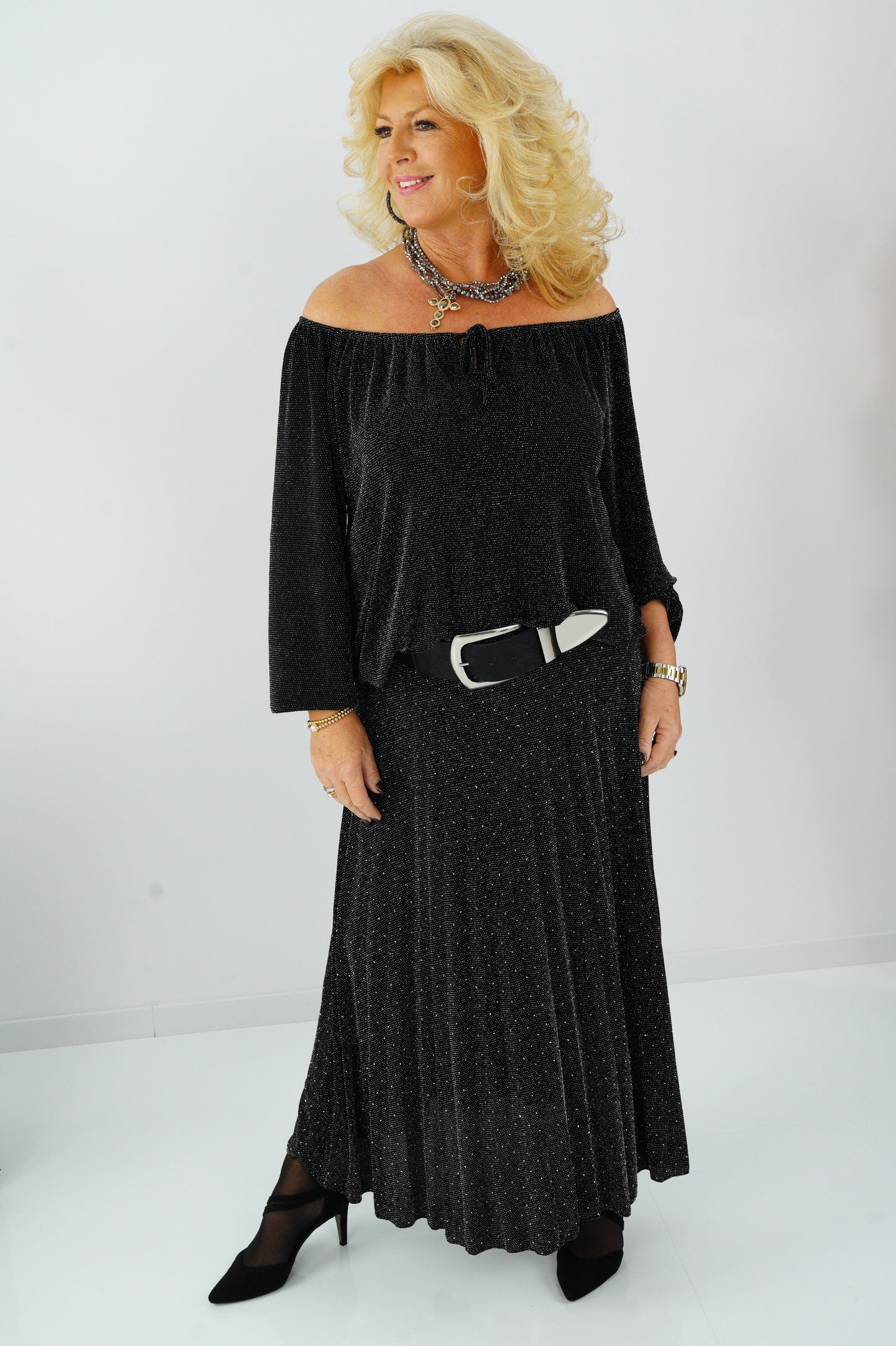 Carmen Bluse in Schwarz (38-42+)