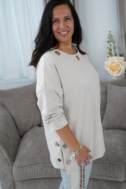 Sweatshirt in Beige (42-46+)