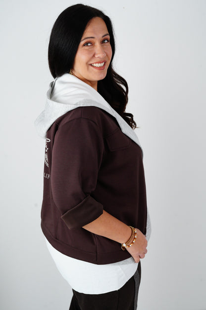 Blouson in Chocolate mit Grau (40-44)