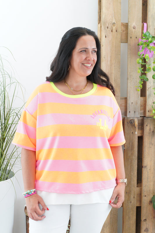 Shirt in Neon-Bunt (38-44)