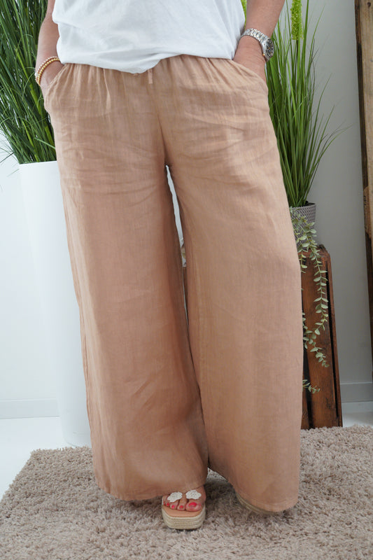 Leinen Hose in Cognac (40-44)