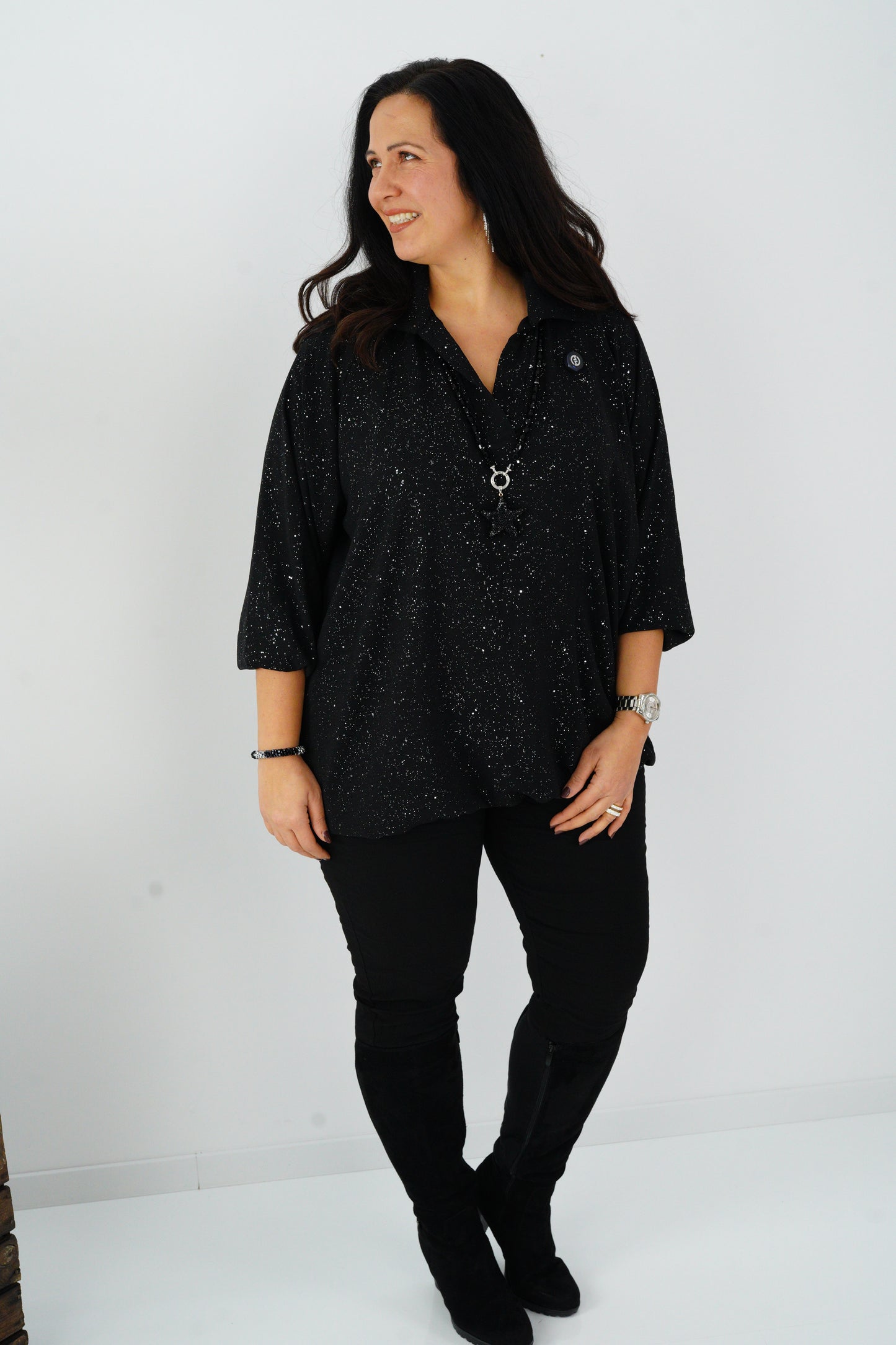 Blusenshirt in Schwarz (42-46)