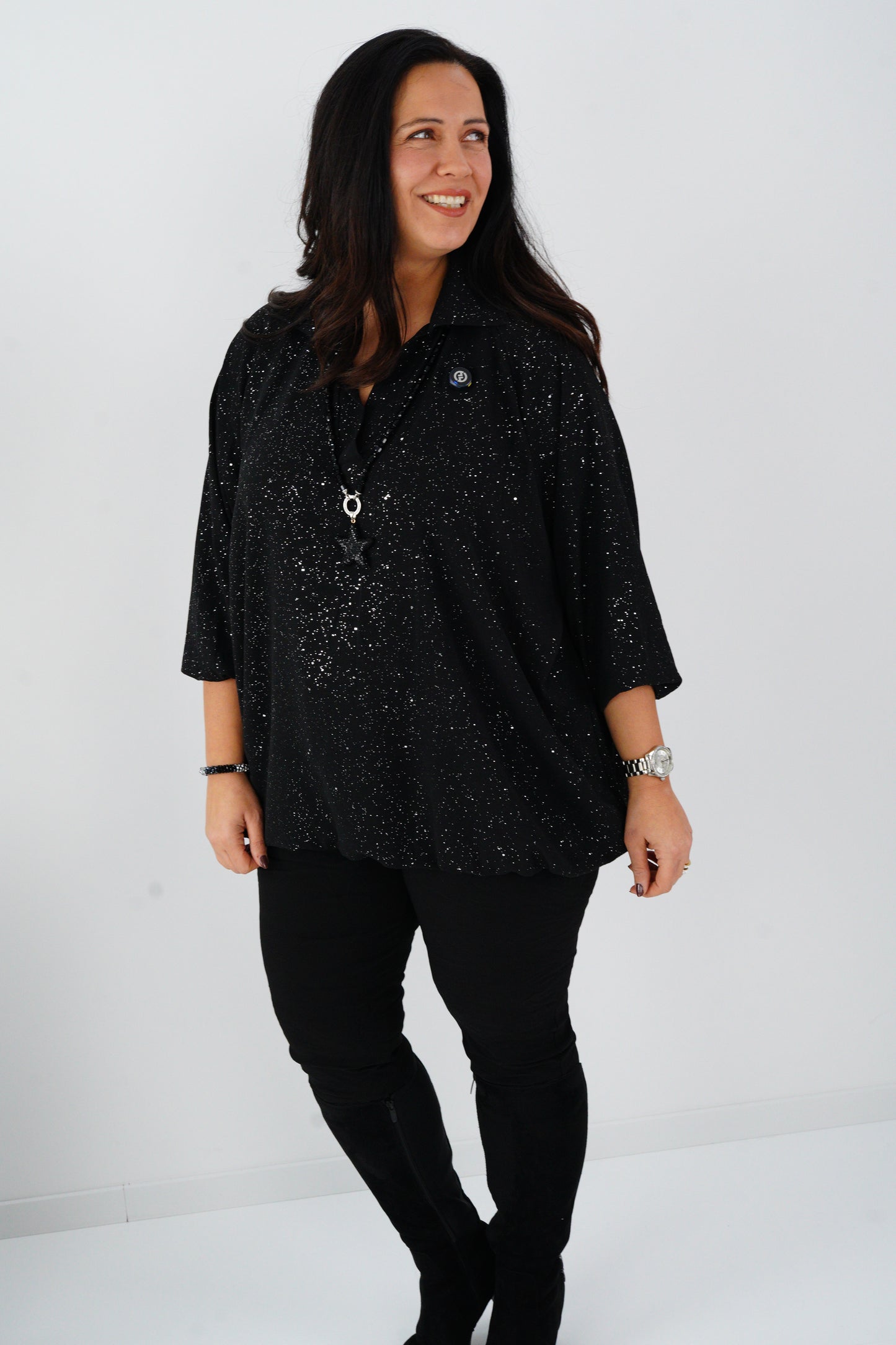 Blusenshirt in Schwarz (42-46)