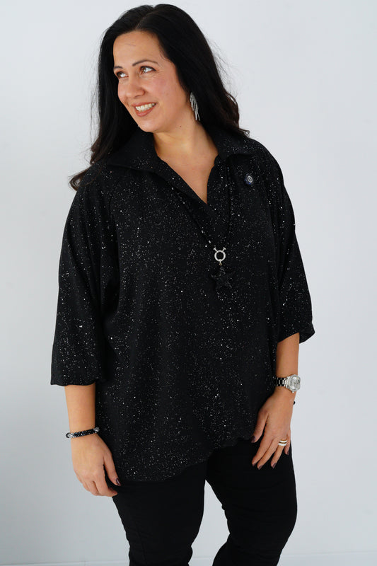 Blusenshirt in Schwarz (42-46)