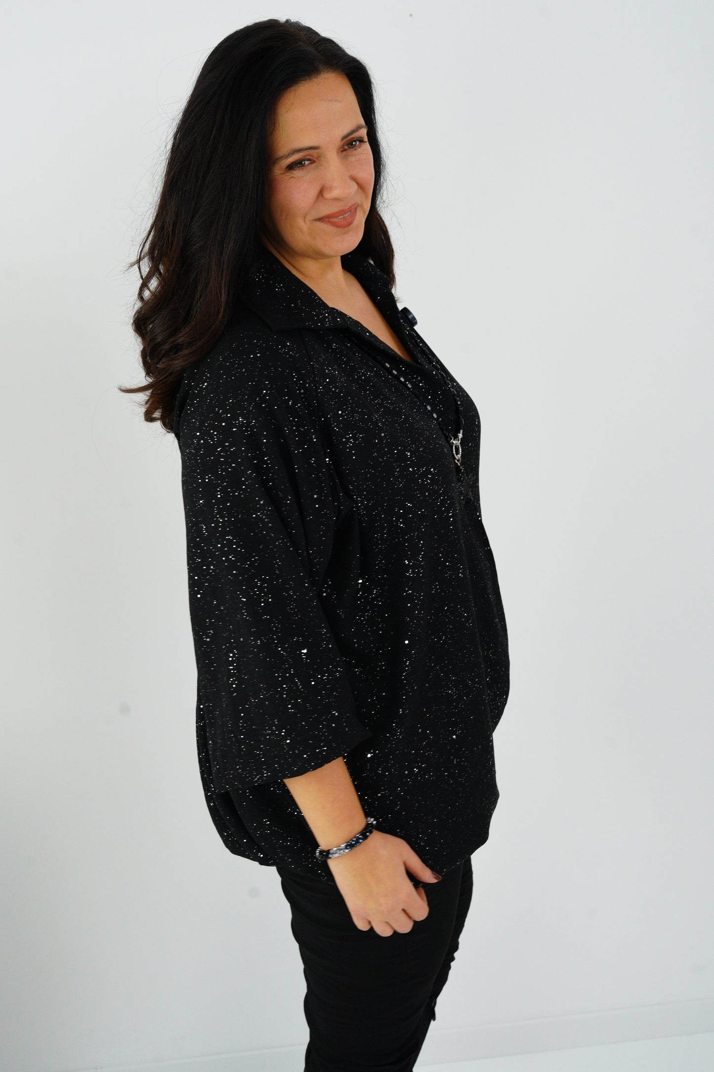 Blusenshirt in Schwarz (42-46)