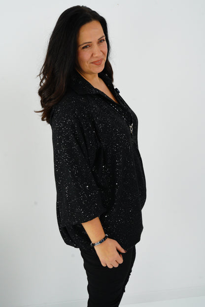 Blusenshirt in Schwarz (42-46)