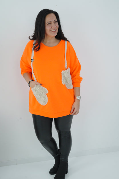 Sweatshirt in Neon/Orange (38-46) Oversize
